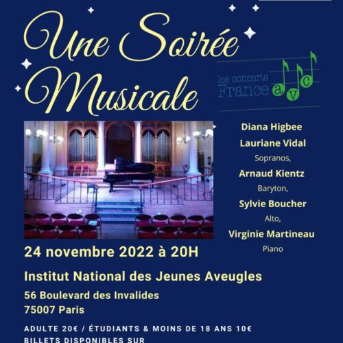 Concert caritatif France AVC le 24 novembre 2022